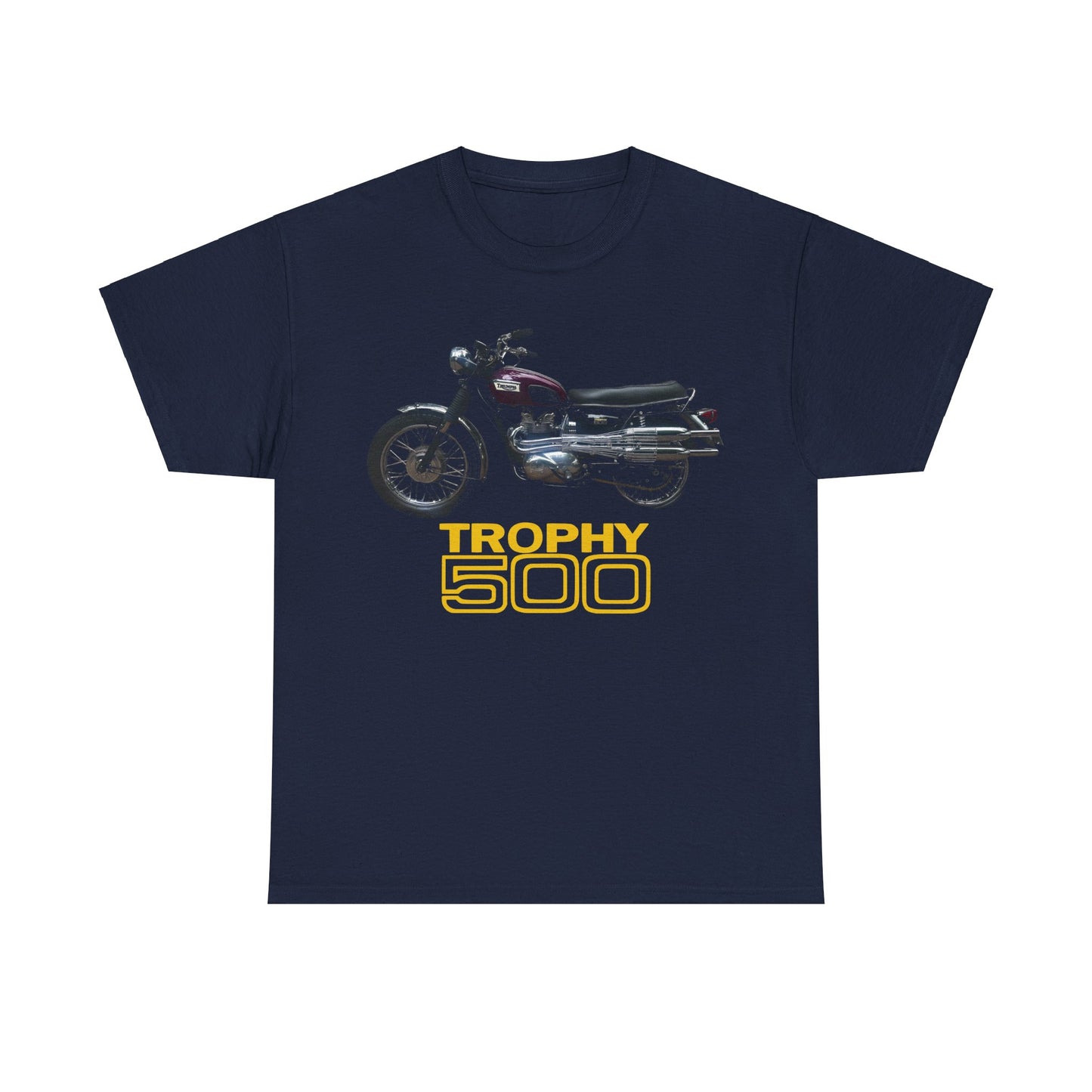 Triumph Trophy 500cc Classic British Motorcycle Unisex Heavy Cotton Tee