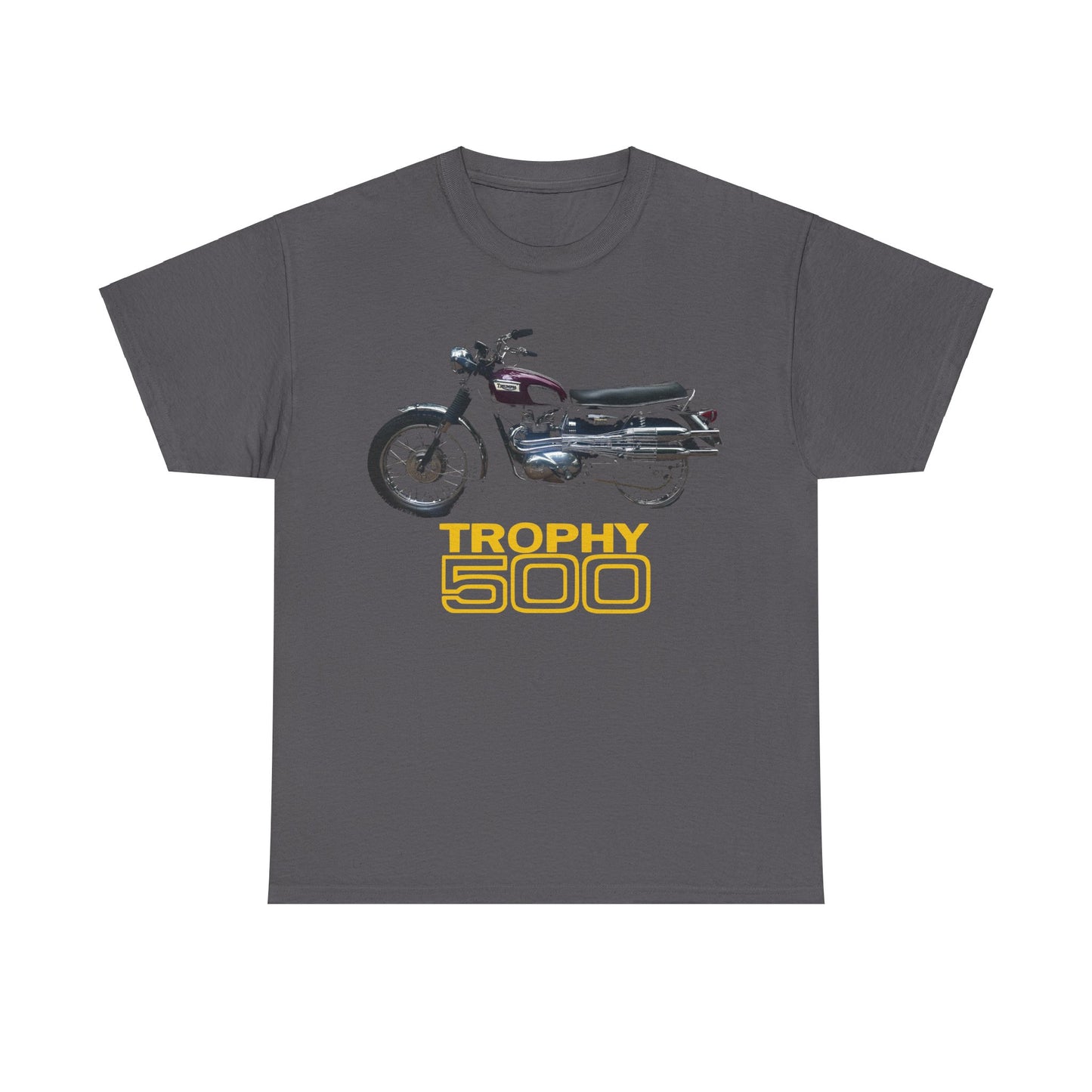 Triumph Trophy 500cc Classic British Motorcycle Unisex Heavy Cotton Tee