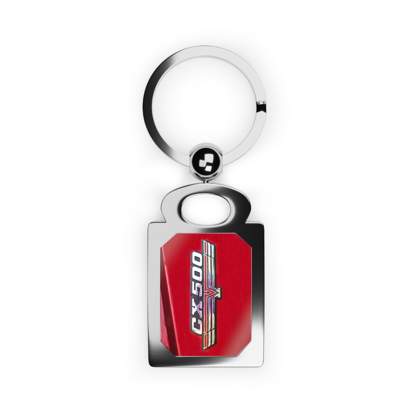 Honda CX500 Red Classic Japanese Motorcycle Rectangle Photo Keychain, Made in USA