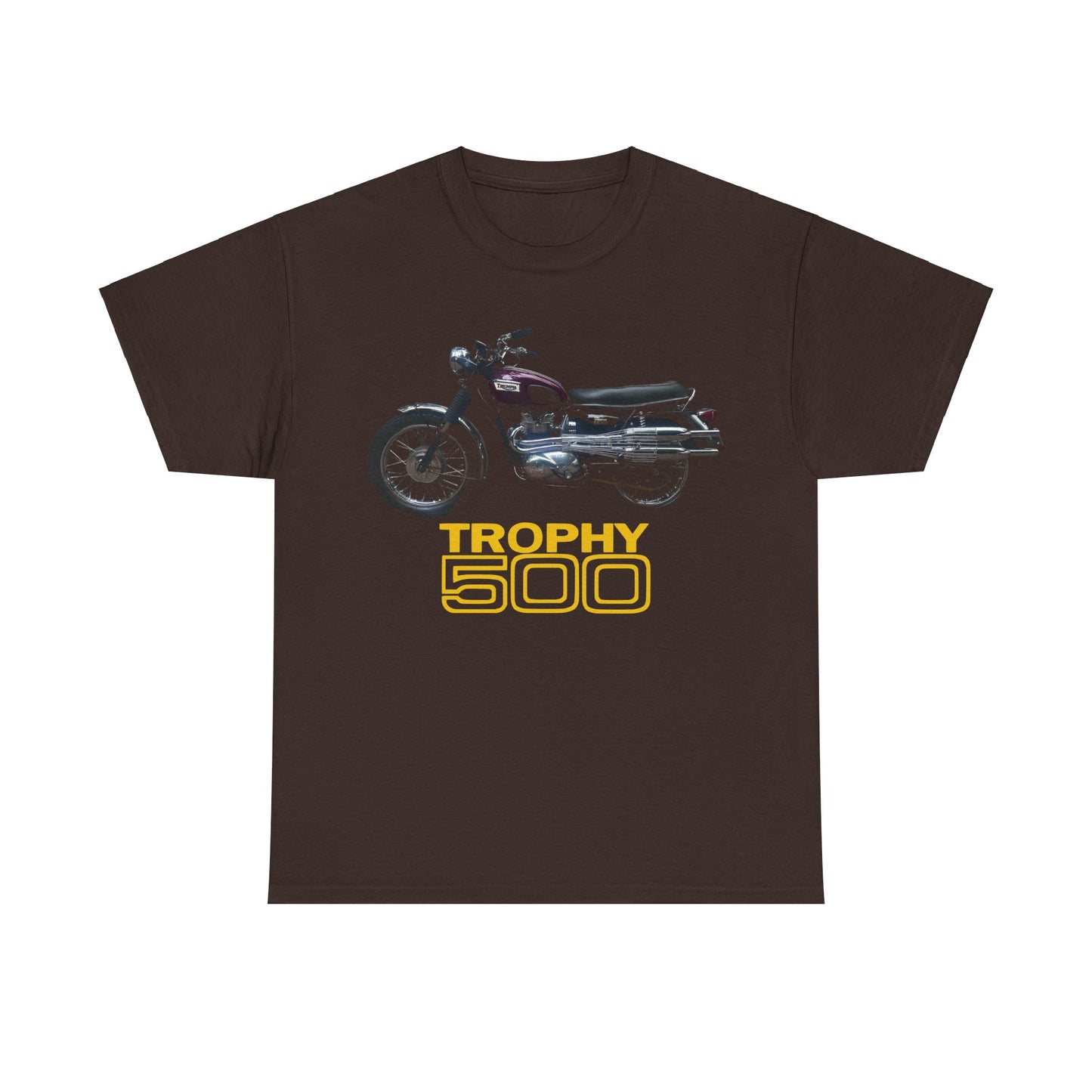 Triumph Trophy 500cc Classic British Motorcycle Unisex Heavy Cotton Tee