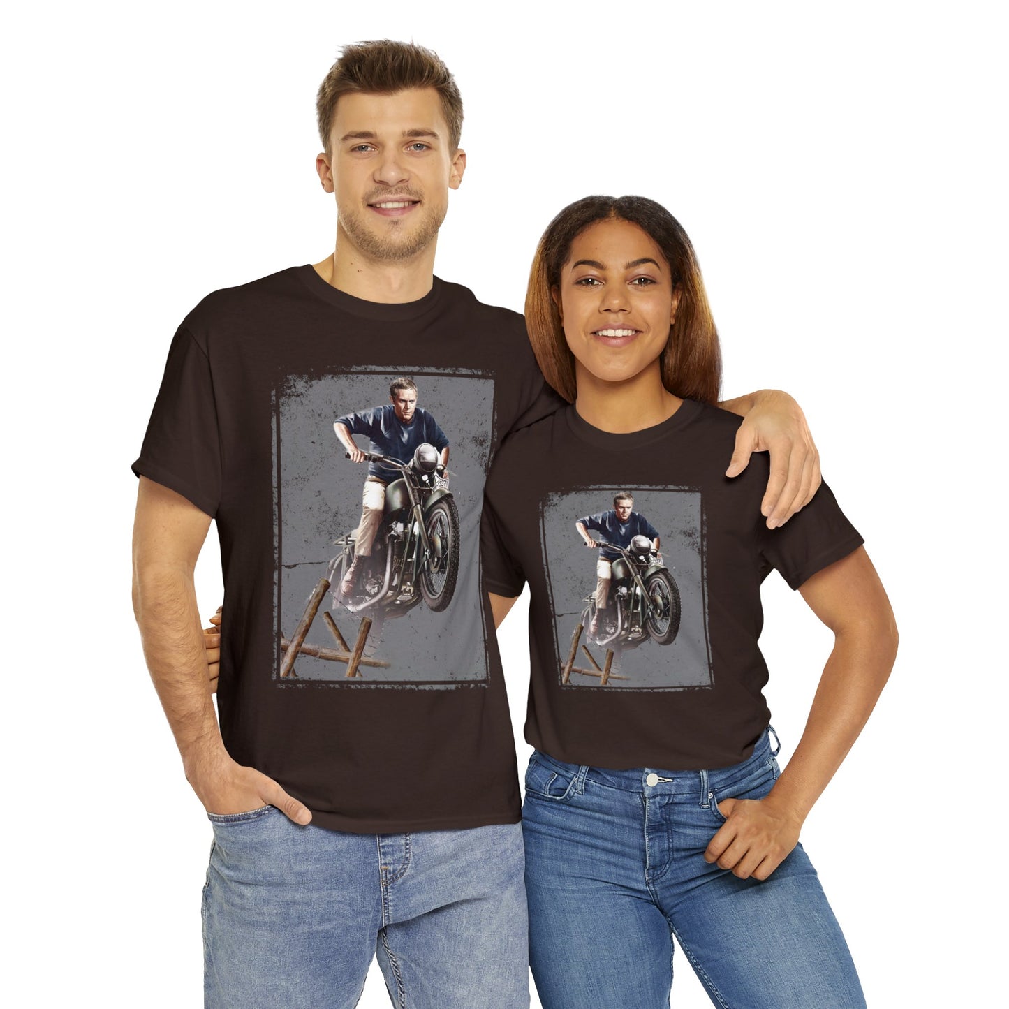 McQueen Great Escape Triumph  Motorcycle Unisex Heavy Cotton Tee