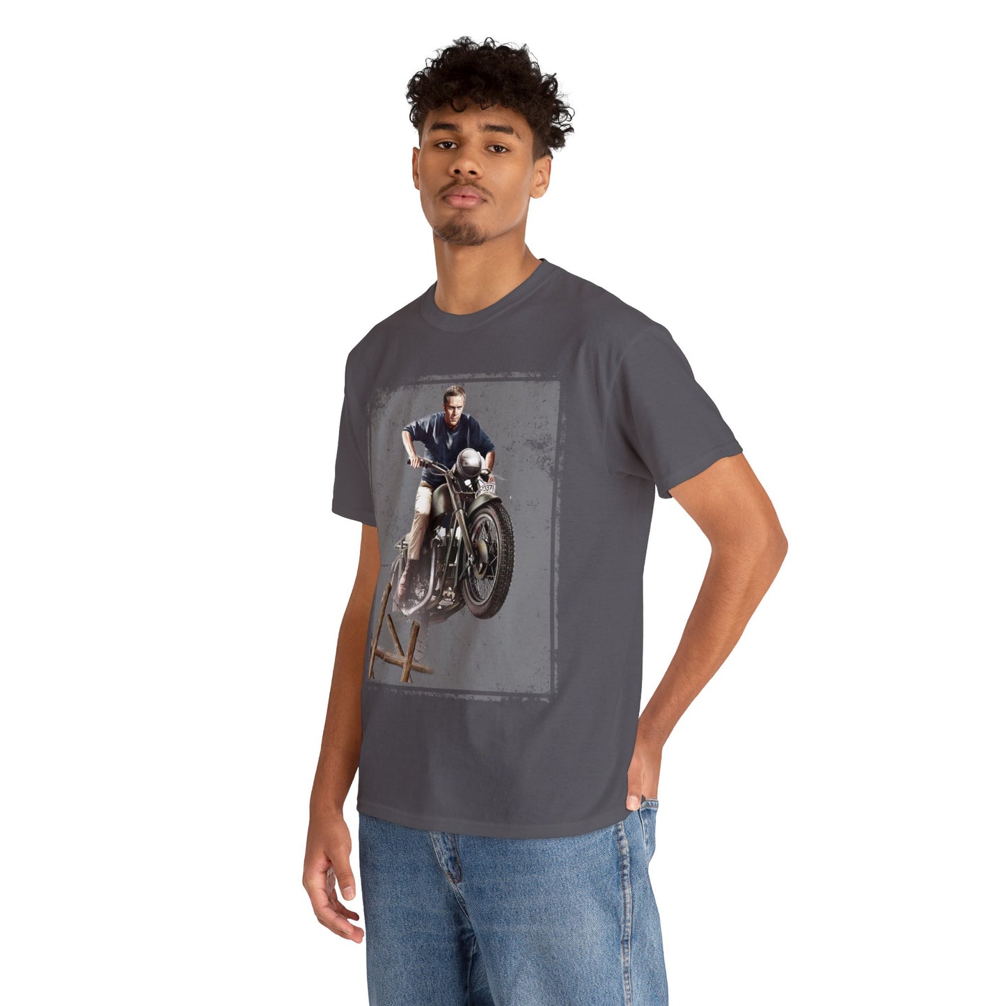 McQueen Great Escape Triumph  Motorcycle Unisex Heavy Cotton Tee