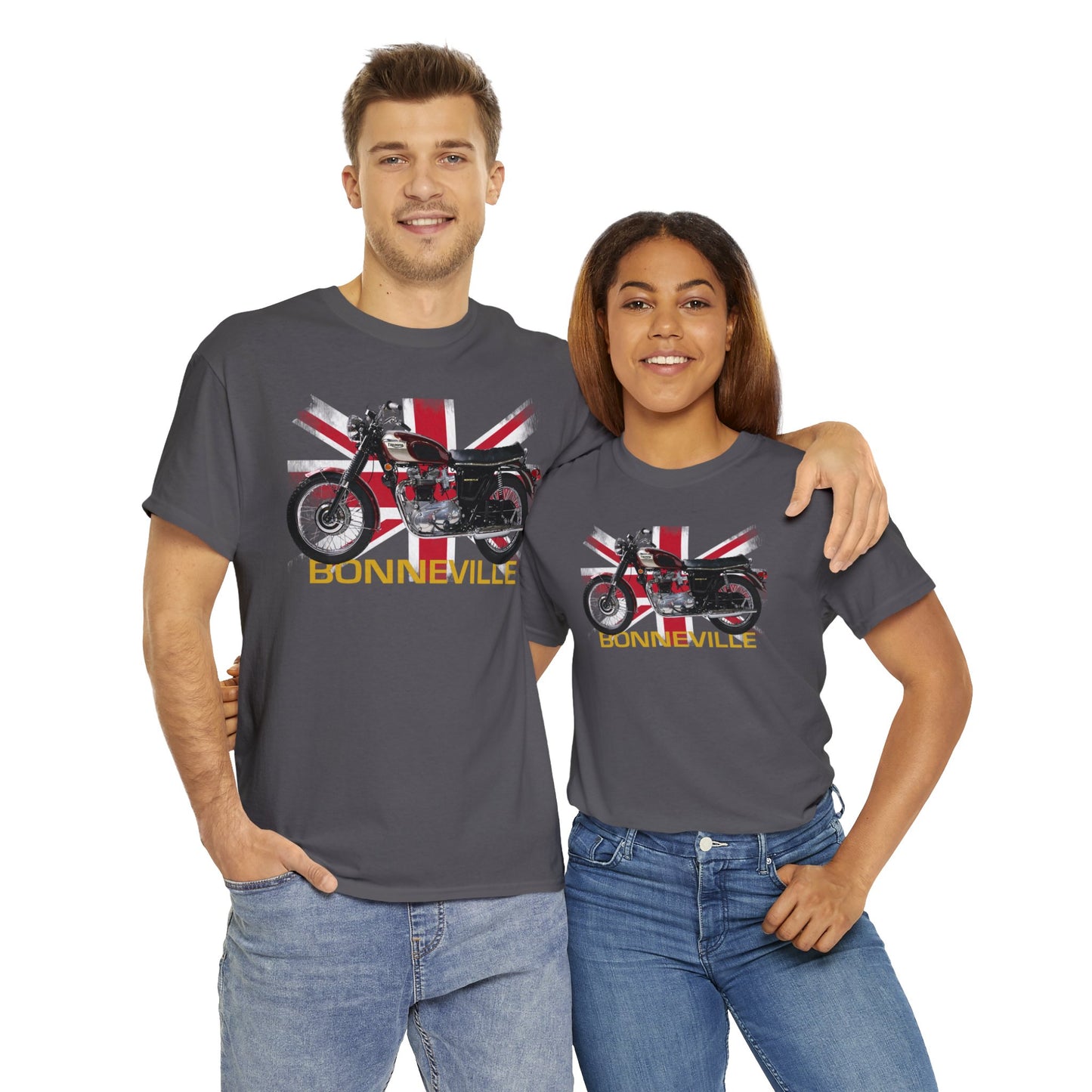 Bonneville Union Jack Classic British Motorcycle T Shirt