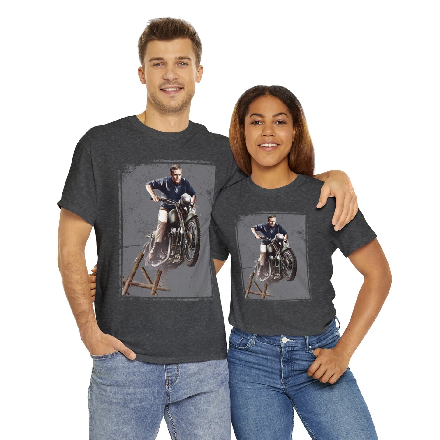 McQueen Great Escape Triumph  Motorcycle Unisex Heavy Cotton Tee