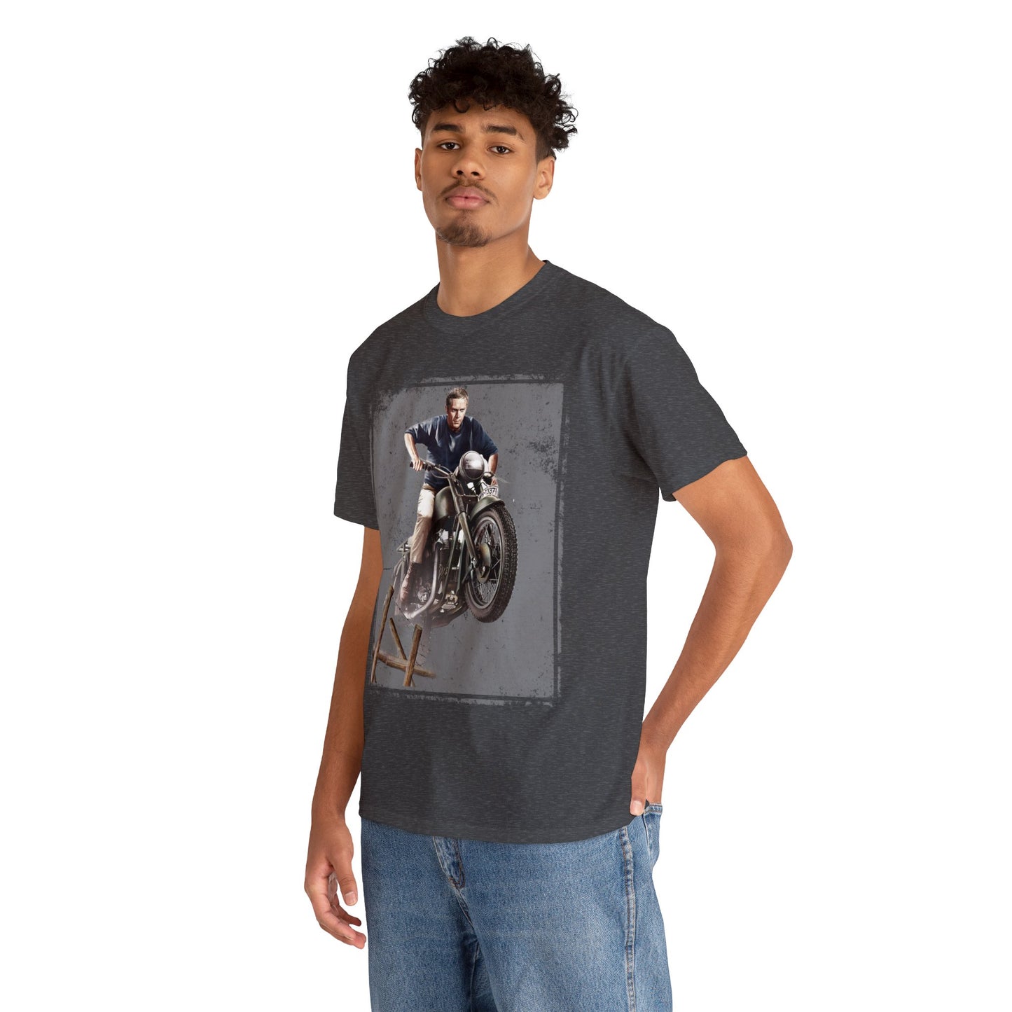 McQueen Great Escape Triumph  Motorcycle Unisex Heavy Cotton Tee