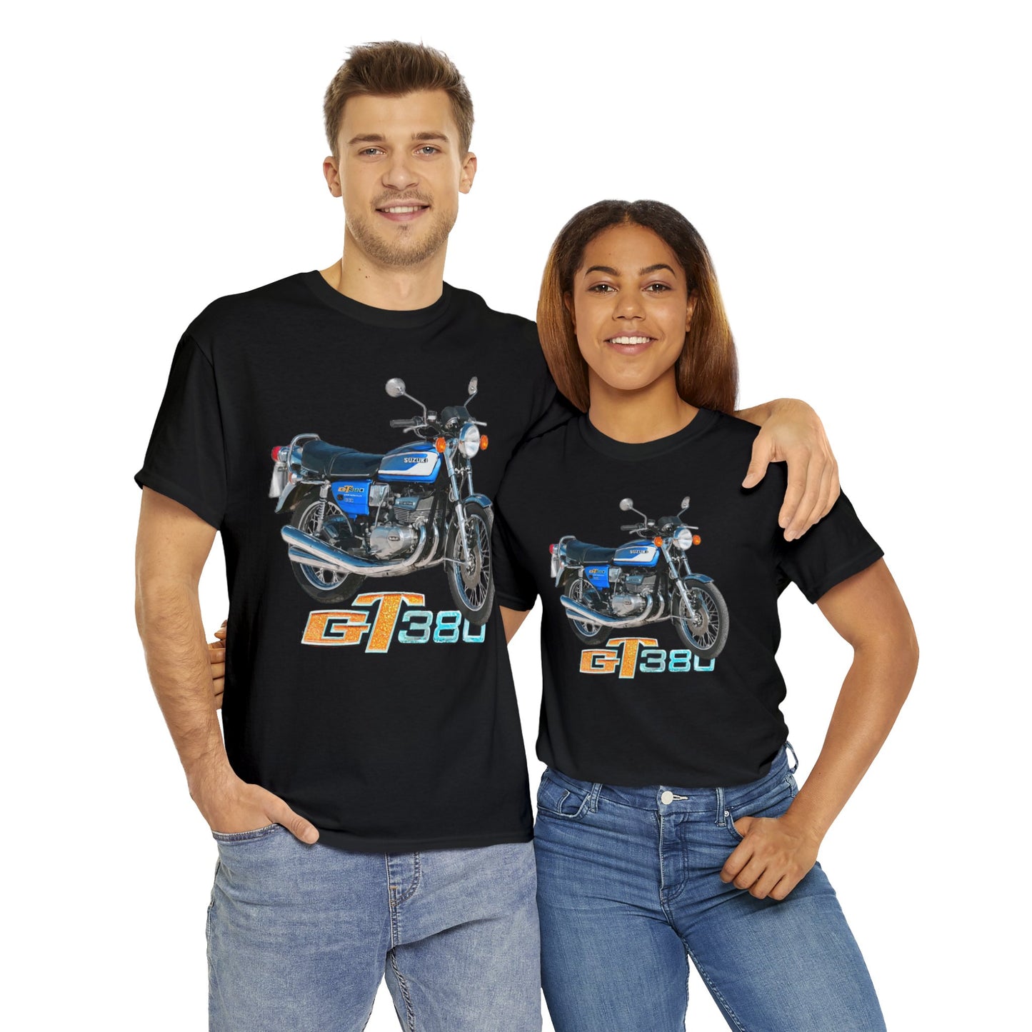 GT380 Blue Classic Japanese Motorcycle T Shirt