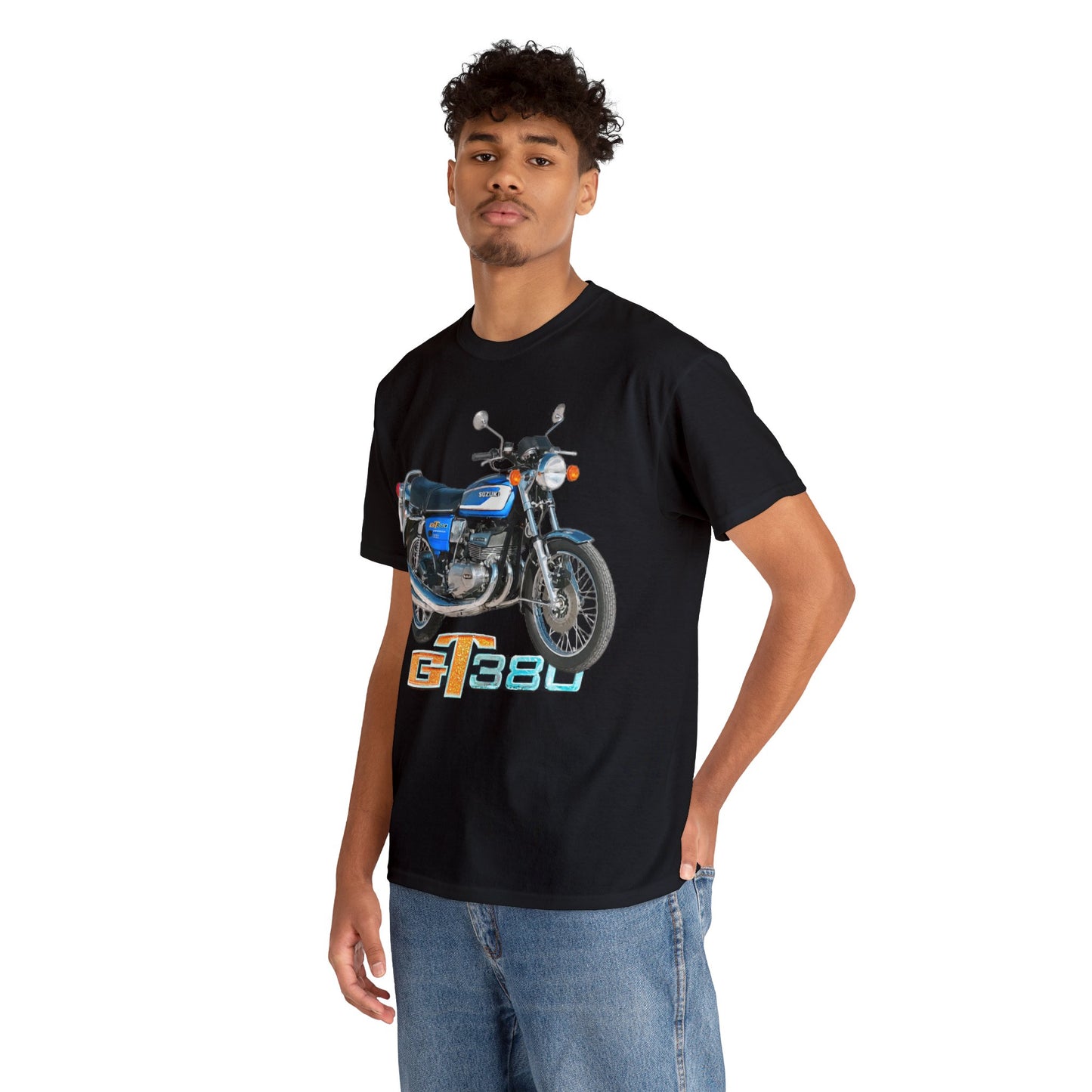 GT380 Blue Classic Japanese Motorcycle T Shirt