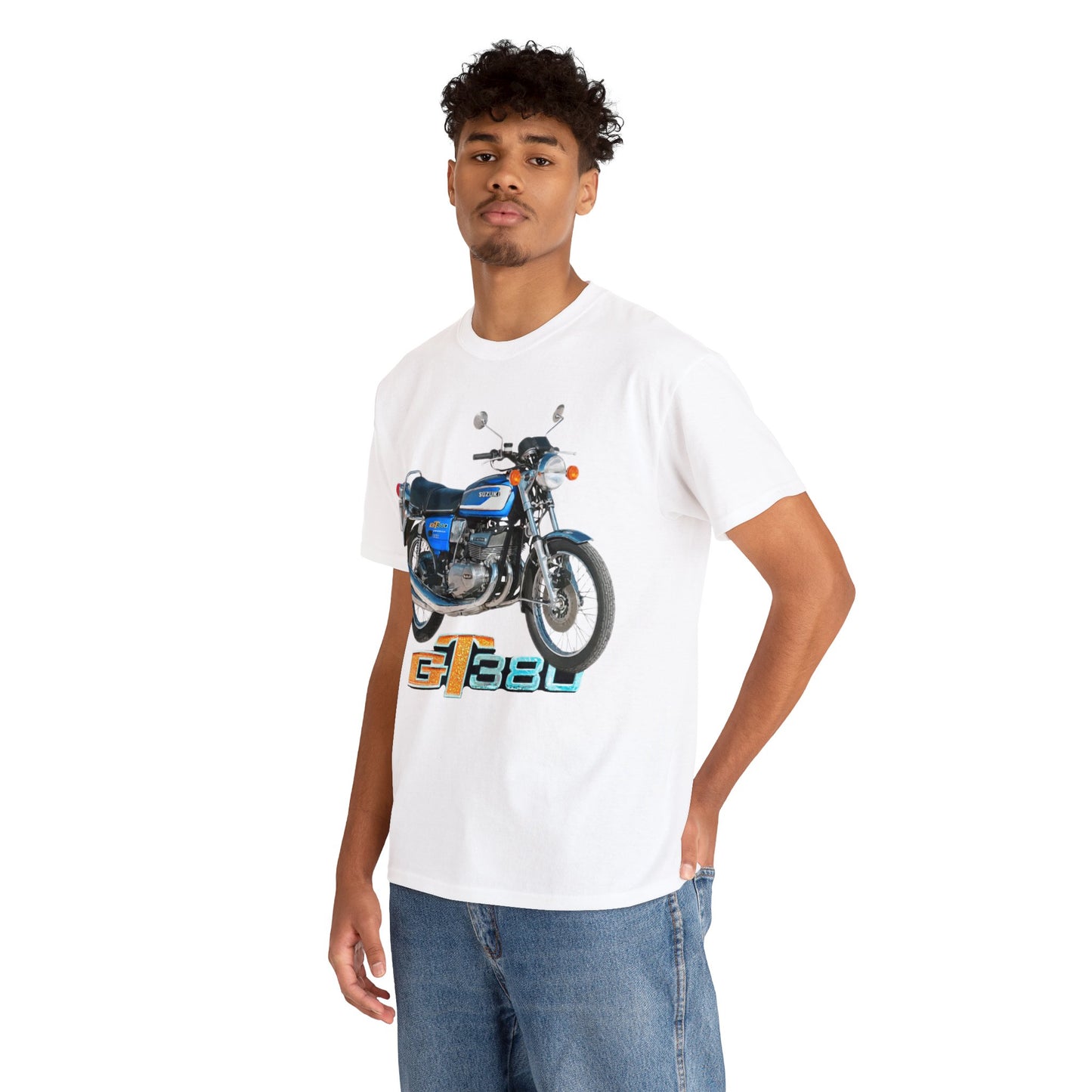 GT380 Blue Classic Japanese Motorcycle T Shirt