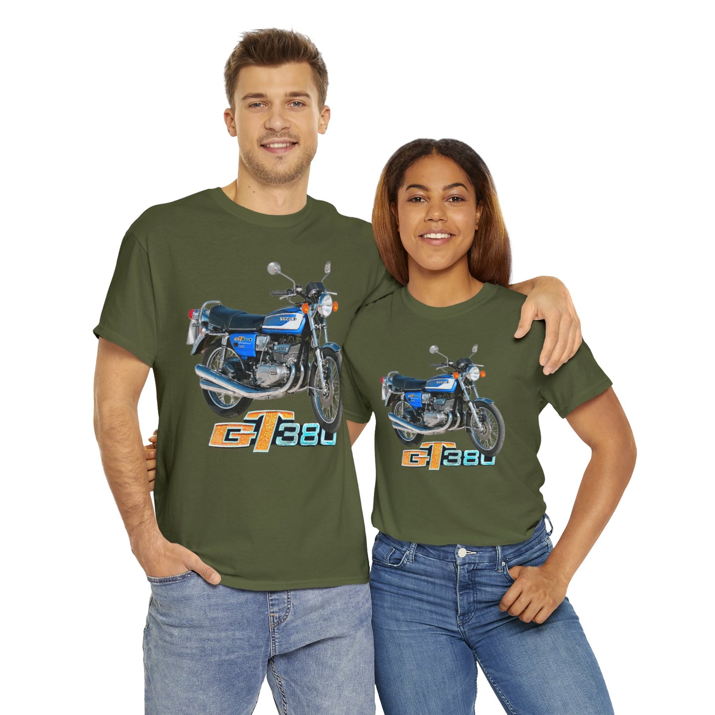 GT380 Blue Classic Japanese Motorcycle T Shirt