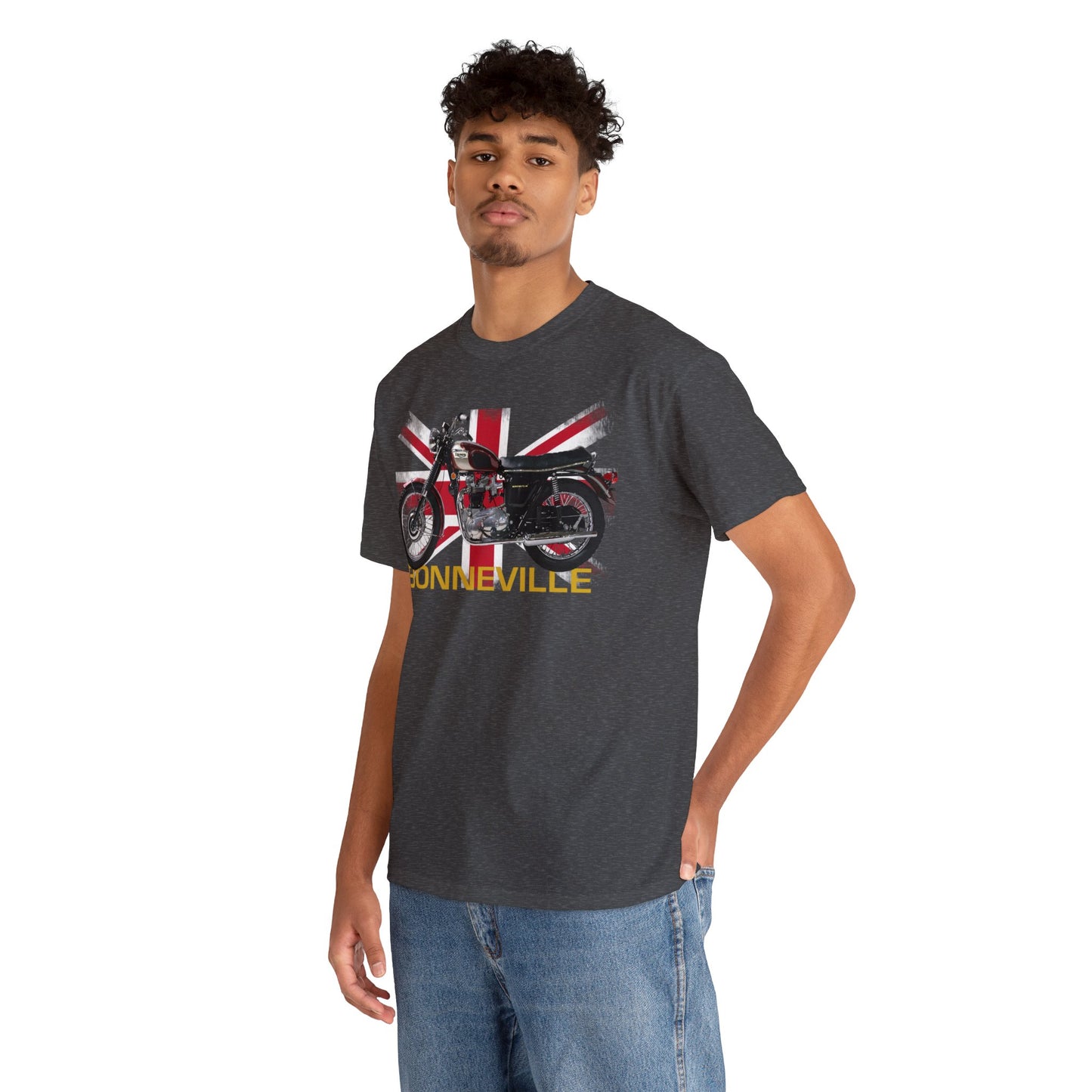 Bonneville Union Jack Classic British Motorcycle T Shirt