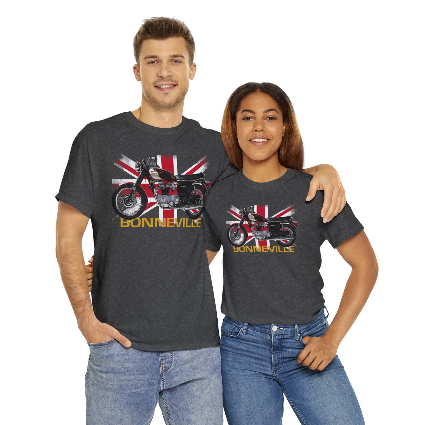 Bonneville Union Jack Classic British Motorcycle T Shirt