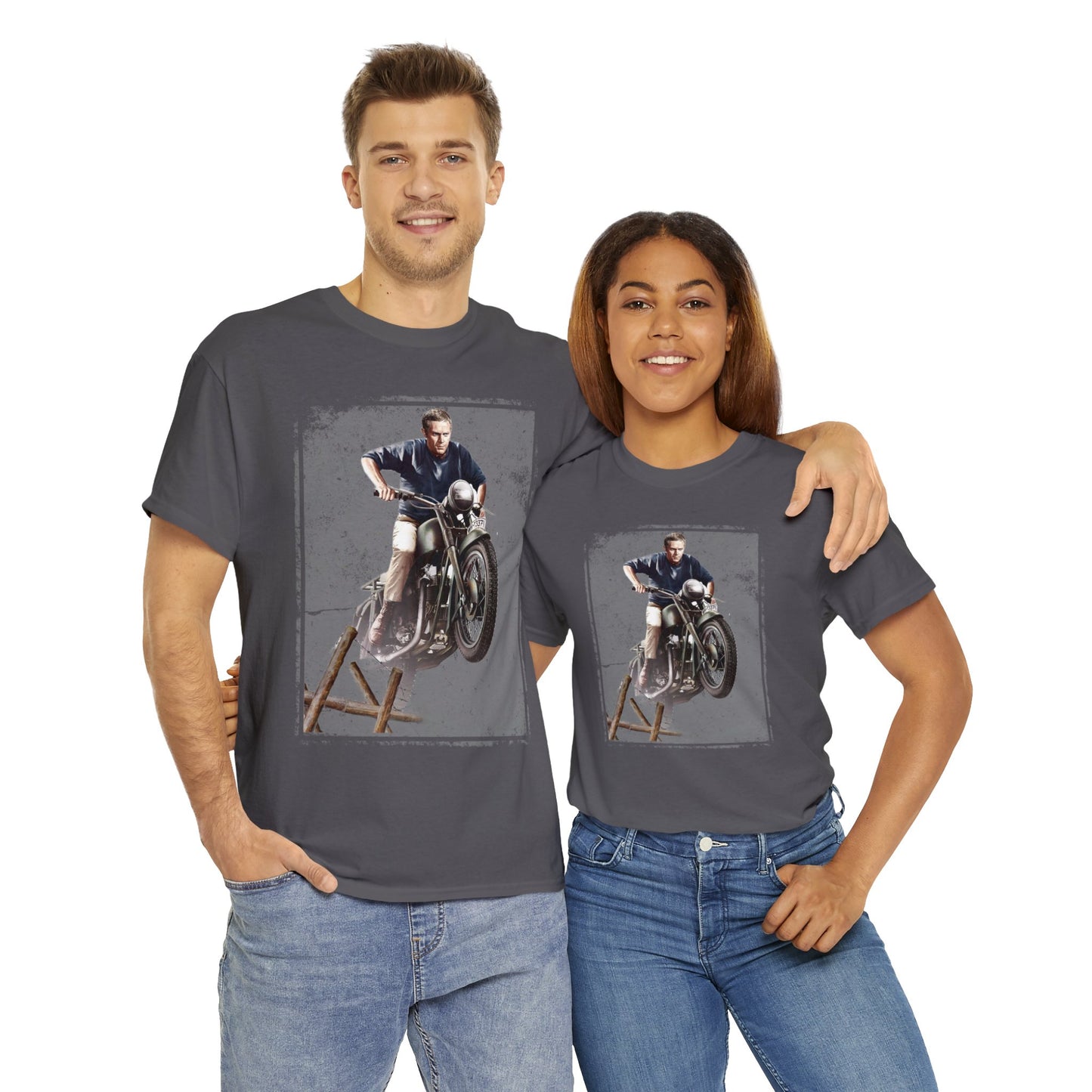 McQueen Great Escape Triumph  Motorcycle Unisex Heavy Cotton Tee