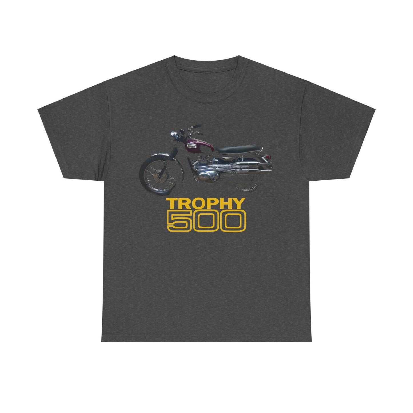 Triumph Trophy 500cc Classic British Motorcycle Unisex Heavy Cotton Tee