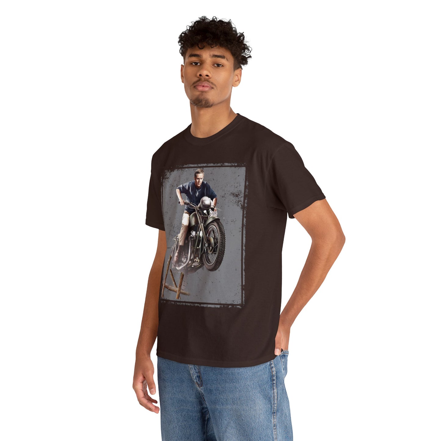 McQueen Great Escape Triumph  Motorcycle Unisex Heavy Cotton Tee