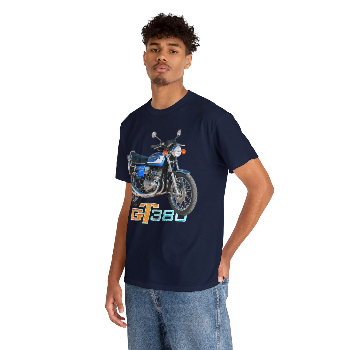 GT380 Blue Classic Japanese Motorcycle T Shirt