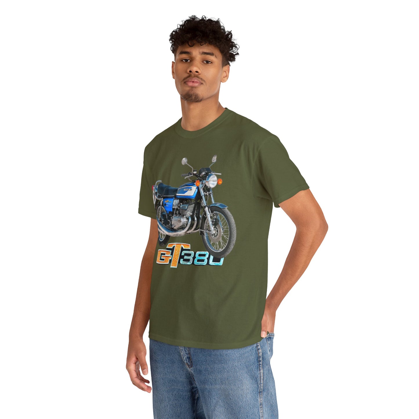 GT380 Blue Classic Japanese Motorcycle T Shirt