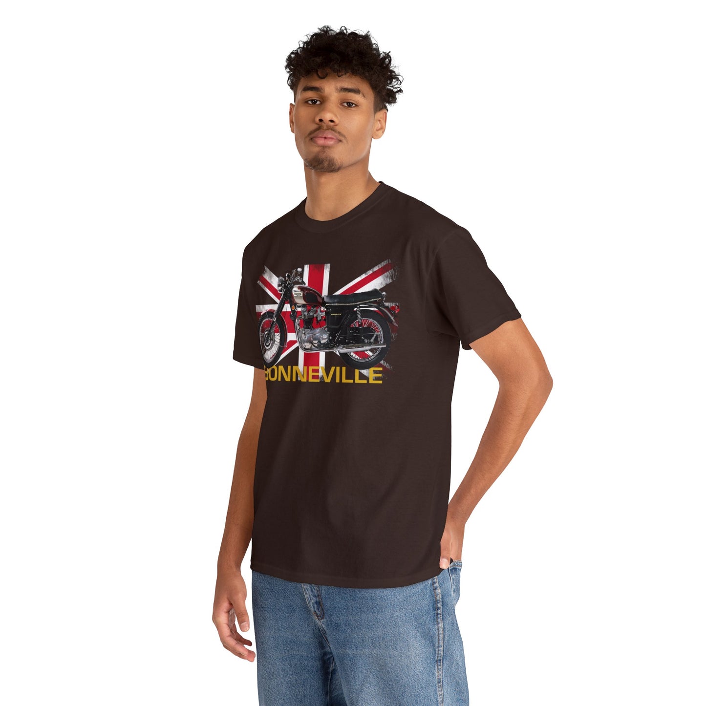 Bonneville Union Jack Classic British Motorcycle T Shirt