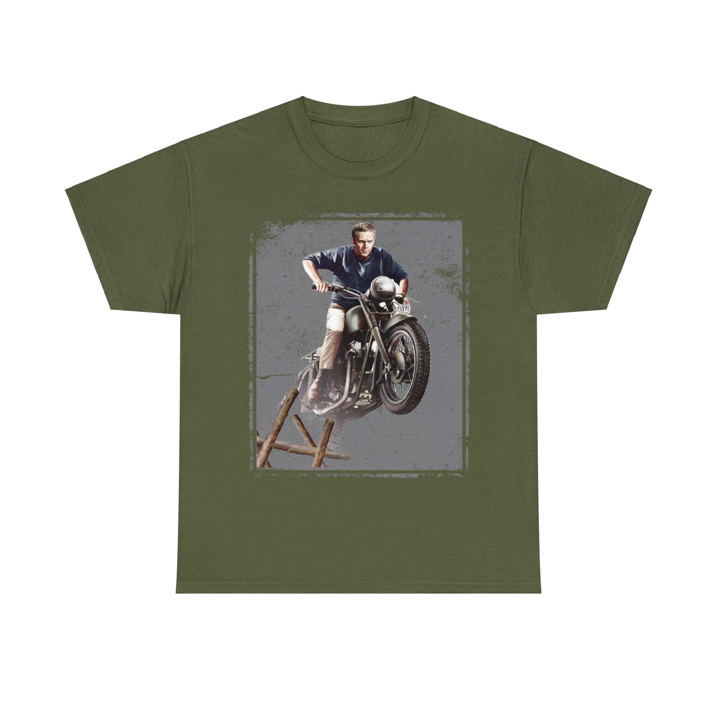 McQueen Great Escape Triumph  Motorcycle Unisex Heavy Cotton Tee