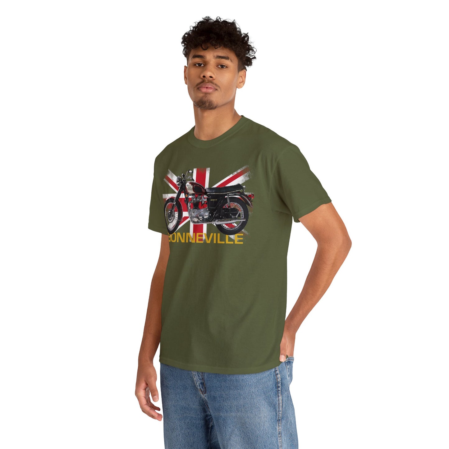 Bonneville Union Jack Classic British Motorcycle T Shirt