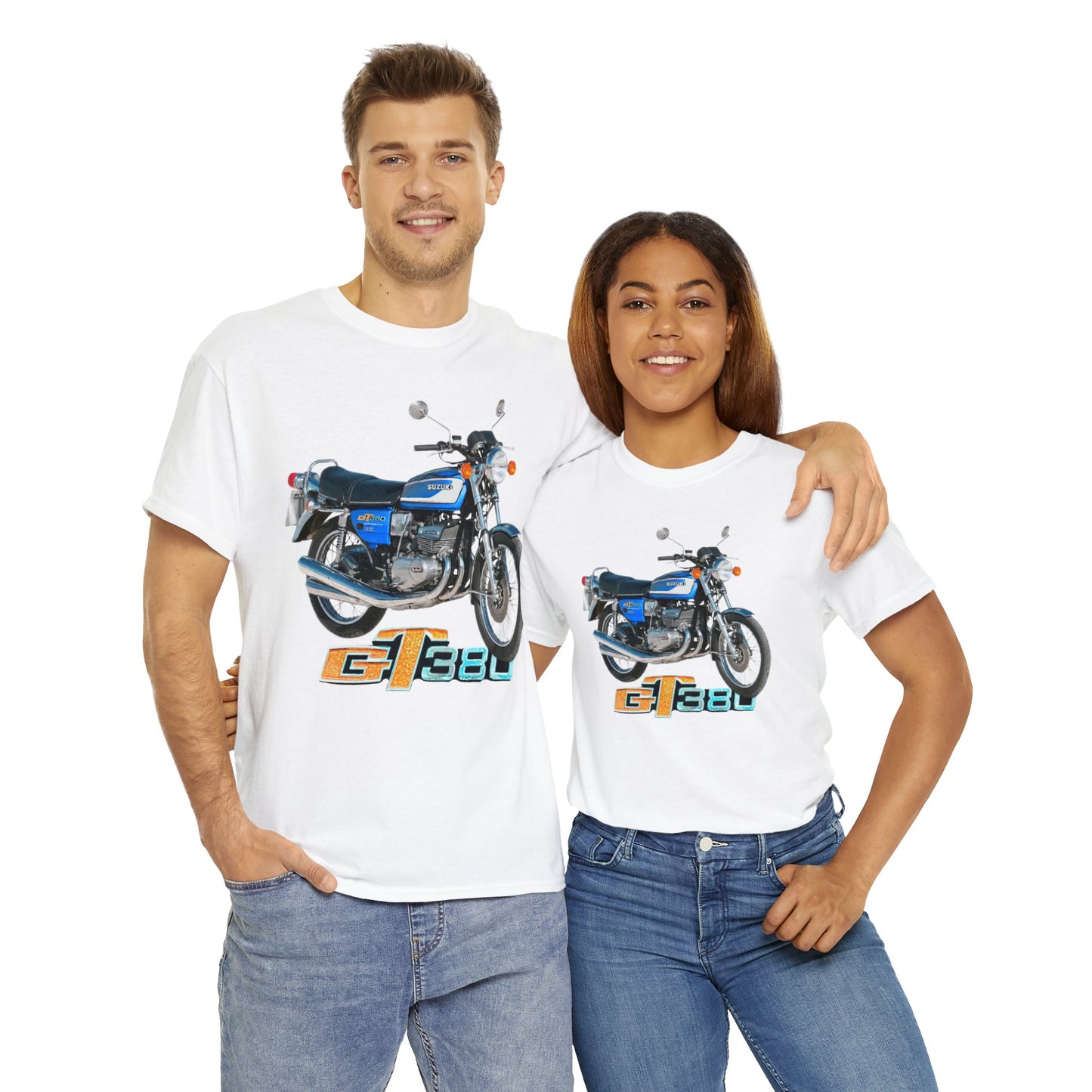 GT380 Blue Classic Japanese Motorcycle T Shirt