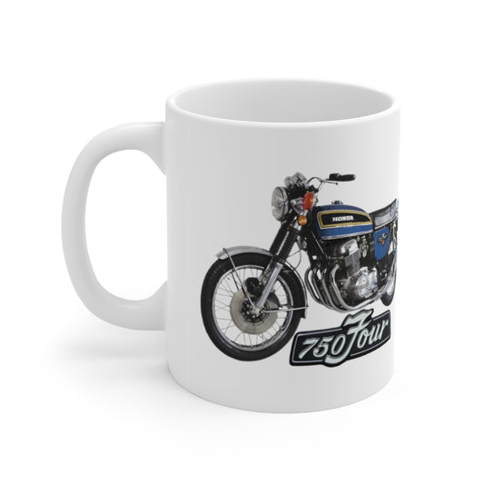 Honda CB750 Sapphire Blue Four Classic Japanese Motorcycle Ceramic Mug 11oz