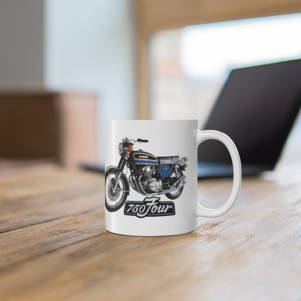Honda CB750 Sapphire Blue Four Classic Japanese Motorcycle Ceramic Mug 11oz